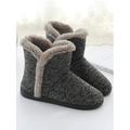 LUXUR Mens Booties Slippers Winter Warm Boots Slippers Plush Shoes WAC5
