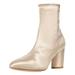 Opening Ceremony Womens Dylan Satin Bootie Block Heel Boot