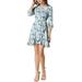 Allegra K Women's 3/4 Sleeves Floral Ruffle Hem Dresses