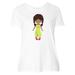 Inktastic African American Girl, Fashion Girl, Green Dress Adult Women's Plus Size T-Shirt Female