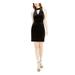 BAR III Womens Black Sleeveless Keyhole Short Sheath Cocktail Dress Size M