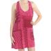 FREE PEOPLE Womens Pink Embellished Embroidered Open Back Sleeveless V Neck Above The Knee Shift Dress Size M