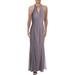 NW Nightway Womens Glitter Halter Neck Evening Dress