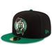 Boston Celtics New Era Official Team Color 2Tone 59FIFTY Fitted Hat - Black/Green