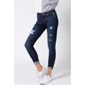 Kan Can Women's Low Rise Ankle Skinny Jeans - Distressed - KC6050