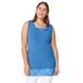 ellos Women's Plus Size Lace Hem Tunic Tank