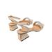 LUXUR Womens Rhinestone Sandals Mid Chunky Heels Open Toe Fashion Ankle Strap Shoes