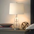 Mercer41 Herold 21.25" Table Lamp Glass/Linen/Fabric in White | 21.25 H x 12 W x 12 D in | Wayfair A1594BB55C3C401392ED5156811ABD0D