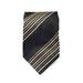 Domenico Vacca Mens Wide Striped Satin Tie Black Brown Silk