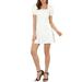 Allegra K Women's Puff Short Sleeve Elastic Cuff Side Zip Square Neck Dresses