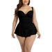 Colisha Women Plus Size Swimsuits Shaping Body One Piece Swim Dresses Swimwear Swimdress Tummy Control Backless Bathing Suit Swimming Costume Beachwear Red Black Blue XXL 3XL 4XL