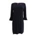 Laundry by Shelli Segal Women's Matte Jersey Flounce Sleeve Dress (S, Black)