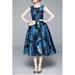 Junior Big Floral Print Sleeveless Midi Dress
