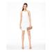 B DARLIN Womens White Solid Spaghetti Strap Jewel Neck Short Body Con Cocktail Dress Size 9\10