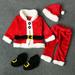 Ducklingup Christmas Costume Children Baby Boy Girl Santa Claus Tops+Pants+Hat+Shoes Xmas Clothes Set