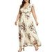 Colisha Floral Printed Maxi Dress for Women Sleeveless Deep V Neck Dresses Plus Size Big Swing Chiffon Shirt