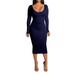 Listenwind Long Sleeve Sexy Party Dress Solid Round Collar Autumn Basic Wrap Ruched Slim Winter Fashion Backless Club Bodycon Dress Woman