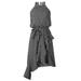 Women Asymmetric Hem Polka Dot Long Dress Ladies Evening Party Wrap Dress New