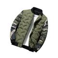 MAWCLOS Mens Winter Warm Puffer Bubble Coat Camo Patchwork Quilted Padded Jacket Windbreaker