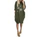 HIMONE Women Floral T Shirt Dress Pockets Shift Dress Casual Long Sleeve Loose Baggy Tunic Midi Dresses Plus Size Sundress