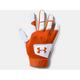 Under Armour Men's UA Clean Up Baseball Batting Gloves 1341970-860 Dark Orange/White