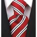 100% Silk Jacquard Woven Tie for Men - Burgundy Red & White Silk Tie for Suit Accessories