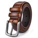 Mens Belt, Xhtang Genuine Leather Dress Belt Classic Casual 1 1/4" Wide Belt With Single Prong Buckle