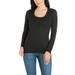 24seven Comfort Apparel Solid Long Sleeve Scoop Neck Womens Tee, R0112075, Made in USA