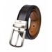 Tommy Hilfiger Men's Feather Edge Reversible Belt with Stitch Black-Tan
