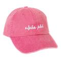 Alpha Phi (N) Sorority Baseball Hat Cap Cursive Name Font A Phi (Hot Pink - N)