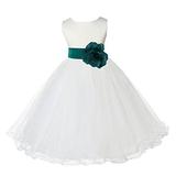 Ekidsbridal Ivory Tulle Rattail Edge Flower Girl Dress Pageant Dresses Ballroom Gown Junior Bridesmaid Dress Birthday Girl Dress Baptism Dress Communion Dress Graduation Dress Wedding Tulle Dress 829S