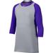 Nike Men's Pro Cool Reglan Ã‚Â¾-Sleeve Baseball Shirt, Purple/Grey, Medium