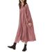 Women's Long Sleeve Button Up Maxi Dress Loose Solid Color Casual Shirt Dress Holiday Dress