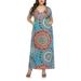 Sexy Dance Womens Short Sleeve Loose Maxi Dresses Floral Boho V Neck Dress Bohemian Casual Long Dresses with Pockets Plus Size Sexy Dress