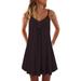 NHT&WT Women's Plus Size V Neck Sleeveless Dresses Sexy Spaghetti Strap Mini Party Dress Summer Beach Tank Dress