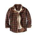 UKAP Button Down Plaid Shirt Jacket for Men Fleece Lined Long Sleeve Casual Flannel Shirts Vintage Thickened Jacket