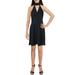 Betsey Johnson Womens Tie Neck Halter Fit & Flare Dress