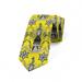 Grey and Yellow Necktie, Paisley Ivy Swilrs Image, Dress Tie, 3.7", Charcoal Grey White, by Ambesonne