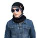Men Beanie Hat Scarf Set Winter Warm Knit Hat and Infinity Scarf Gift Set