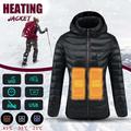 3 Gear Ajustable Temperature Control Digital Heating Women Hooded Work Jacket Motorcycle Riding Skiing Snow Coats Warm Coat
