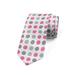 Geometric Necktie, Polka Dots Motifs, Dress Tie, 3.7", Pink White Grey, by Ambesonne