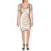 Aidan by Aidan Mattox Womens Sequined V-Neck Mini Dress