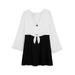 Amy Byer Girls Bell Sleeve Tie Front Dress with Necklace, Sizes 7-16