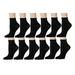 SOCKS'NBULK Value Pack of Mens Womens and Ankle Socks 6-8, 12 Pairs Black