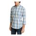 CLUBROOM Mens Blue Easy Care Plaid Collared Classic Fit Stretch Dress Shirt M
