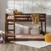 Calhan Twin Over Twin Solid Wood Standard Bunk Bed by Harriet Bee Wood in Brown, Size 53.0 H x 79.0 W x 42.0 D in | Wayfair