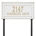 Whitehall Products Gardengate Personalized Grande 2-Line Lawn Address Sign Metal in Yellow | 9.5 H x 18 W x 0.375 D in | Wayfair 3289WG
