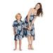 Matching Mother Son Hawaiian Luau Outfit Dress Shirt in Palm Leaves Pattern