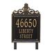 Whitehall Products Lanai Pineapple Personalized Estate 3-Line Lawn Address Sign Metal in Black | 19.4 H x 14 W x 0.375 D in | Wayfair 2485BG