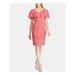 RALPH LAUREN Womens Pink V Neck Midi Sheath Wear To Work Dress Size 16P